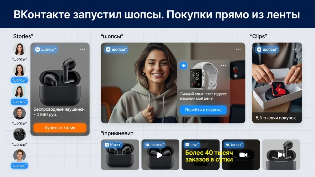 ВКонтакте запустил шопсы. Покупки прямо из ленты